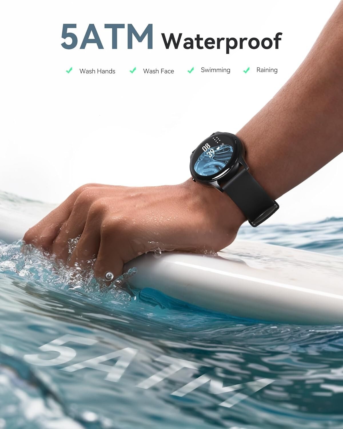 AGPTEK Smart Watch 5ATM Waterproof Smartwatch Fitness Tracker Watch Sports Modes