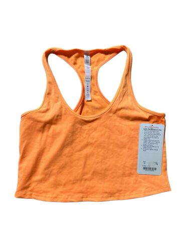 Lululemon Cool Racerback Tank Crop Top Women's 10 Orange Work Out Gym NWT