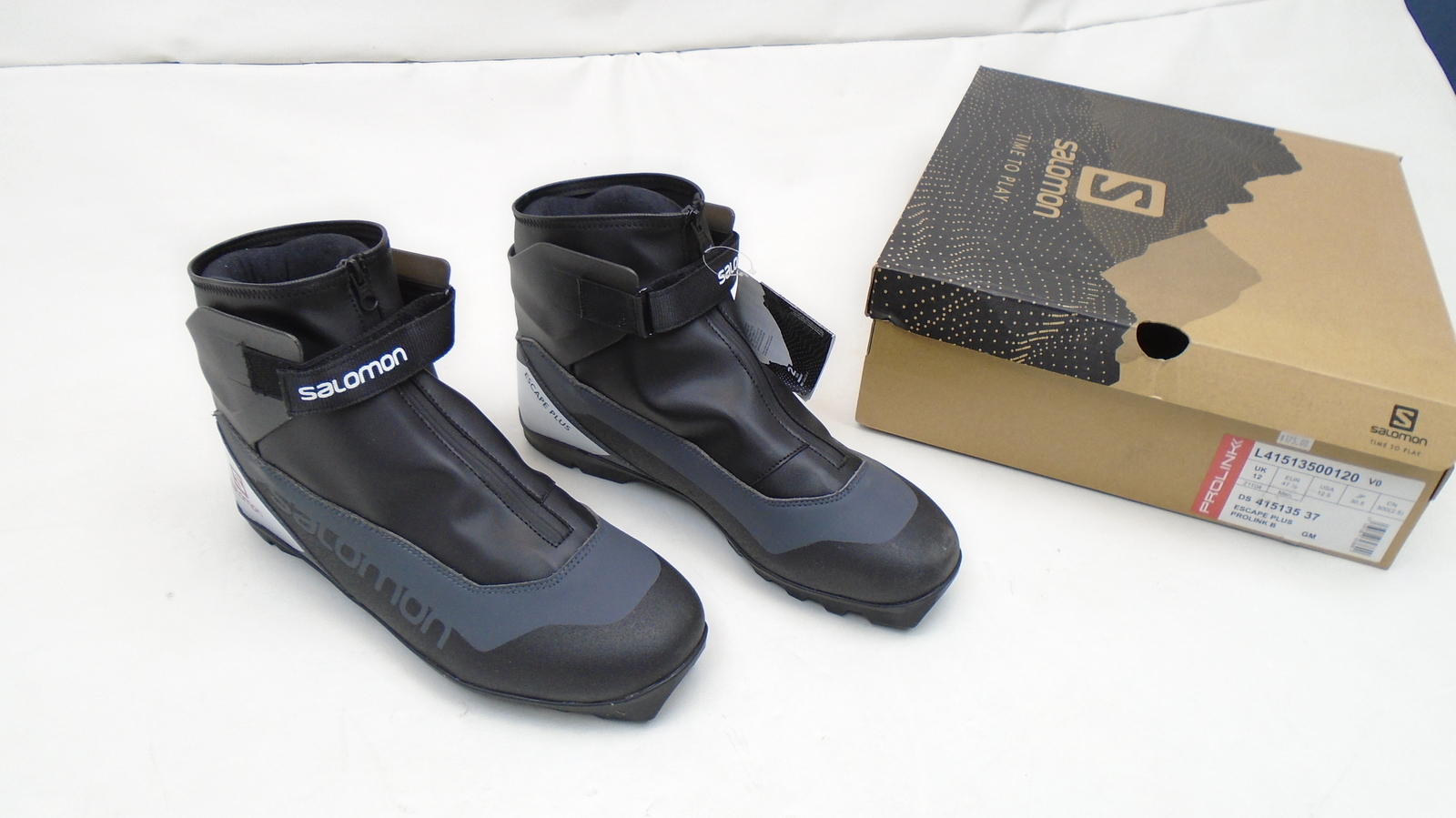 STIVALI DA SCI NORDICO SALOMON ESCAPE PLUS PROLINK DA UOMO 12 5 US NERO ARGENTO L415135