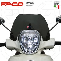 Faco Windschutzscheibe Niedrig Racing GeräUchert Dunkelblau FüR Piaggio Beverly