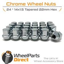 Wheel Nuts (24) 14x1.5 Chrome for Chevrolet Tahoe [Mk3] 07-14 on Original Wheels