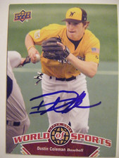 DUSTY COLEMAN signed RC WICHITA STATE ROYALS 2010 Upper Deck baseball card AUTO