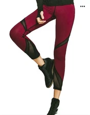 Michi Radiate Crop Legging Shiraz/Black Size Medium *Gorgeous Pre-loved 