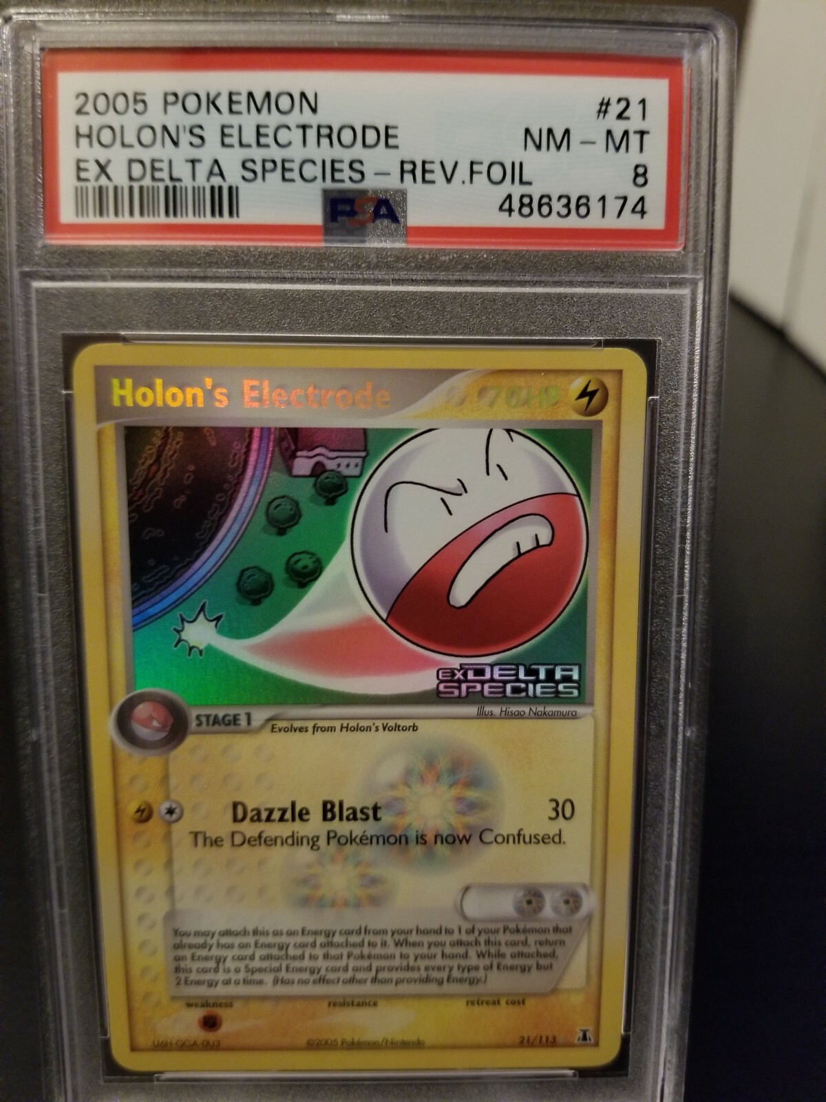 EX Delta Species 21 Holon's Electrode Reverse Foil PSA 8