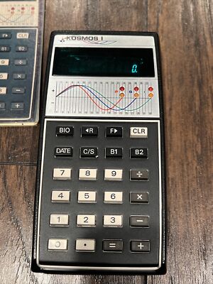 VINTAGE 70s KOSMOS 1 BIORHYTHM COMPUTER CALCULATOR WITH CASE AND