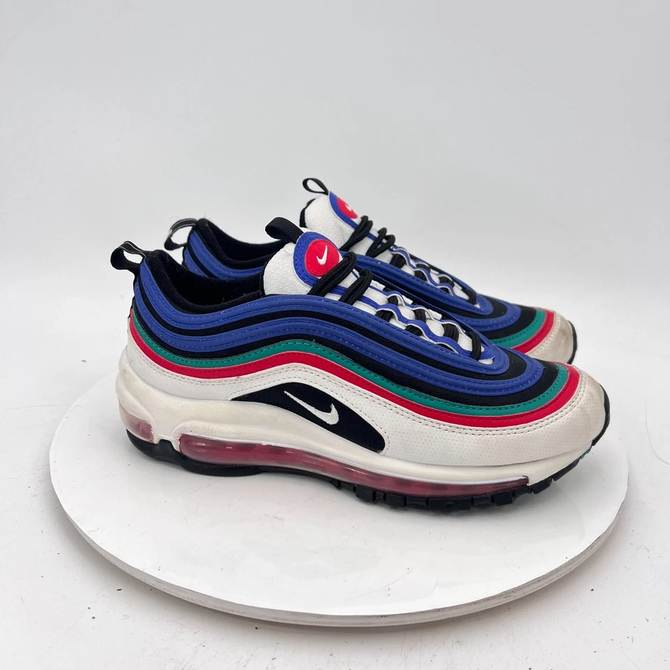 Nike Air Max 97 Juvenil Talla 5.5Y Mujeres 7 CW7013-100 Blanco Azul Verde Rojo Zapatos Foto 4 de 4