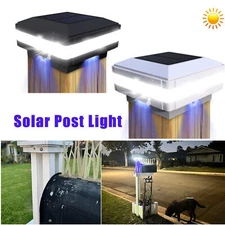 Outdoor Garden Solar LED Post Deck Cap Light Square Fence Lamp 4"x4" 5"x5" 6"x6"