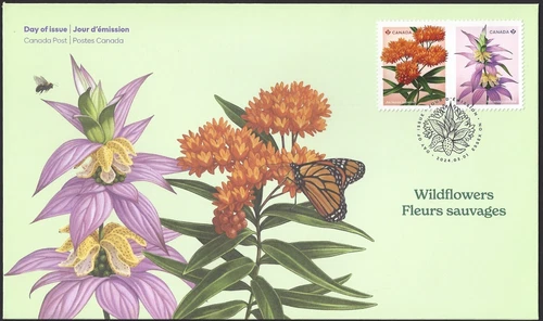 Canada  #3417    "WILDFLOWERS"     Brand New 2024  Ofdc Pair Issue