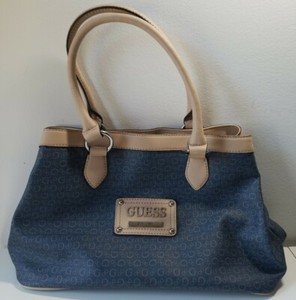 guess blue handbag