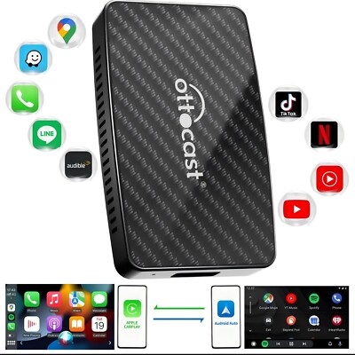 OTTOCAST Play2Video Pro mit 5 APP Wireless Carplay Android Auto Adapter OTA