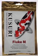 KUSURI FLUKE-M 65g. Gill and Skin Fluke Treatment. Koi. 5% Flubendazole