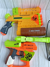 Lot Of 3 Nerf Zombie Strike Guns Biosquad Ripshot Crossbow Working