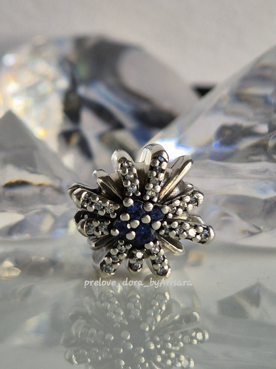 Cubic Zirconia Pandora Blue Dazzling Snowflake Charm Genuine