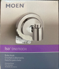 Moen Iso Chrome Single-Hook Wall Mount Towel Robe Hook DN0703CH