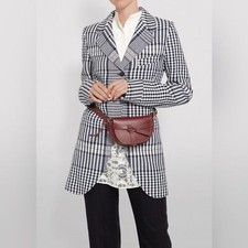 Loewe Women’s Plaid Canvas Jacket Coat Fr38 M