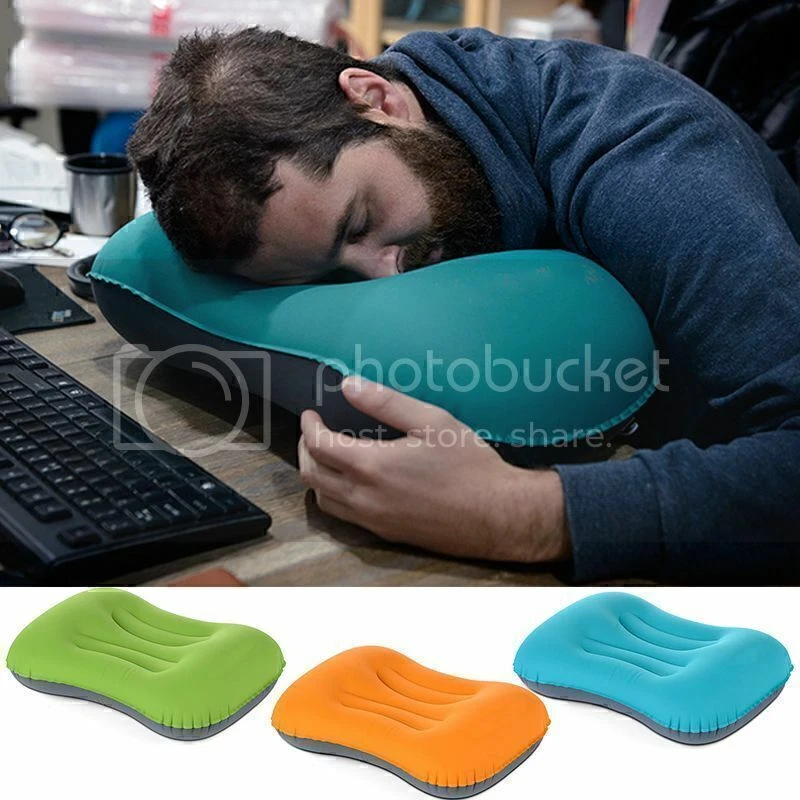 2X Aufblasbares Campingkissen für Reisen Wandern Rucksack Angeln / Strand! - Bild 2 von 4