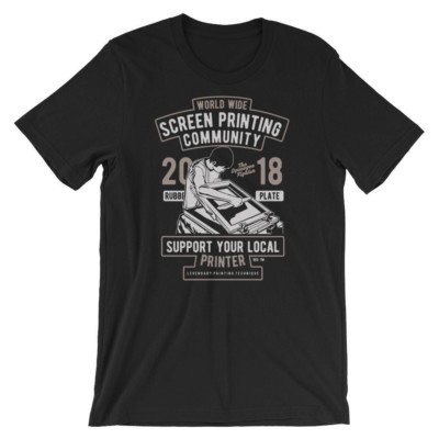 Screen Printing Community T-Shirt. 100% Cotton Premium Tee NEW