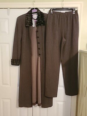 Vintage Cache Overcoat with Matching pants  Size: 8 With Original Tags 1980 s 