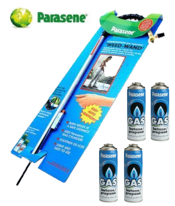 PARASENE GARDEN WEED WAND KILLER BURNER BLASTER BURNING TORCH AND 4 GAS