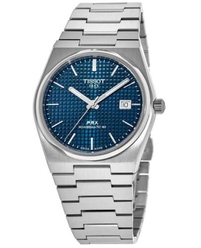 Nuovo Orologio da Uomo Tissot PRX Powermatic 80 Quadrante Blu Acciaio T137.407.11.041.00 - Foto 1 di 3