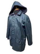 Deer Jacket Size XL Vintage OverCoat Parka 1980s Navy Mens Fleece Lined Hood