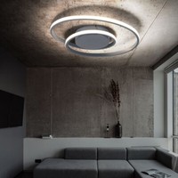 Led Decken Lampe Ring-Design Leuchte Switch Dimmer Ess Zimmer Beleuchtung Silber
