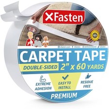 XFasten Double Sided Carpet Tape for Area Rugs Over Carpets and Hardwood Floo...