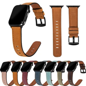For Apple Watch Leather Strap Series 9 8 7 6 5 4 SE 3 40/44/41/45mm iWatch Band