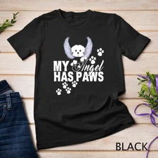 Maltese Dog Shirt My Angel Has Paws Love Memorial Pet Mom Unisex T-shirt