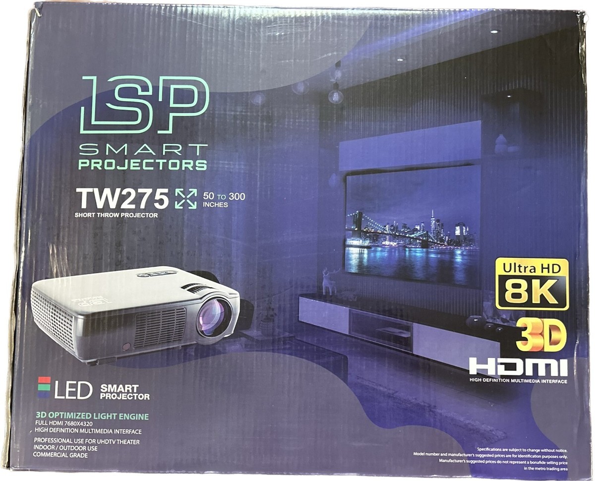 Smart projector LSP TW275 8k w/ LSP Digital self lock screen(TW72B