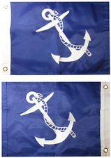 12x18 Port Captain Blue 12"x18" Double Sided Nylon Embroidered Flag Grommets 