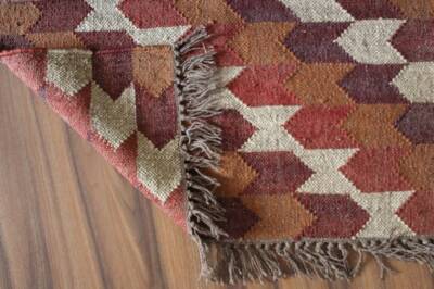 Wool Jute Kilim Rugs Runner Carpet Dhurrie Nordic Navajo Handmade Hallway Rugs