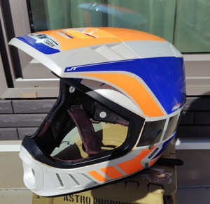 JT Racing USA ALS-02 Motocross Helmet White/Orange/Blue Size M David Bailey