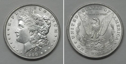 X7598  1900 Morgan Dollar, Choice/Gem BU