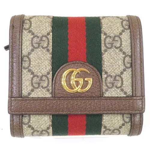 Portefeuille double pli GUCCI Offdia Sherry Line GG Supreme 598662 livraison gratuite [occasion]