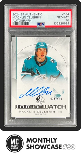 MACKLIN CELEBRINI PSA 10 2024 SP AUTHENTIC #184 ROOKIE AUTO RC FUTURE WATCH /999
