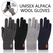Men&rsquo;s Winter Warm Fleece Wool Knitted Gloves Thick Thermal Cold Weather Gloves