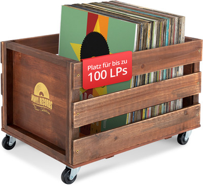 Schallplatten Vinyl Box Kiste Aufbewahrung LP 100 Sammlung Plattenkiste  Braun | eBay.de