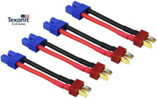 4Pcs EC3 Female Connector Adapter to T Male Plug Connector with 14Awg 1.96Inch W