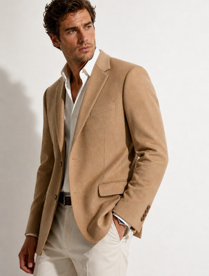 MICHAEL KORS Tan Camel Hair Blazer Sport Coat Jacket 42L Luxury Designer Men's
