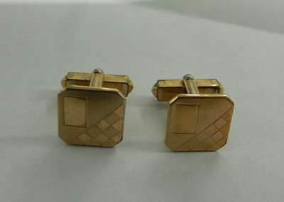 Vintage Art Deco Style Geometric Cufflinks Swank 1/20 10kt G.F. (Gold Filled)