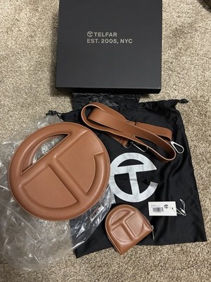 Telfar Brown Small Circle Crossbody Bag With Matching Wallet