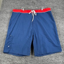 Old Navy Swim Board Shorts Mens Size 44 Blue Red Drawstrings Beach Pool New