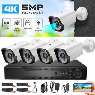 #ad Sistema De Seguridad 4 Camaras Para Casas 1080P Con Vision Nocturna y Audio $97.84