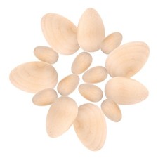 15 Pcs Fake Props Unfinished Wood Eggs Wooden Eggs Craft For Painting