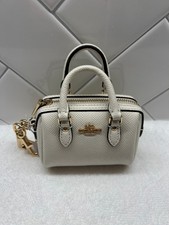 NWT COACH Mini Rowan Satchel Bag Charm In Chalk