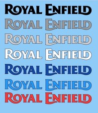 TWO ROYAL ENFIELD LOGO REPLICA STICKERS. CHOOSE SIZE AND COLOUR