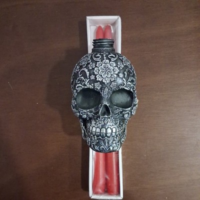 PT Alchemy Gothic Skull Candle Holder