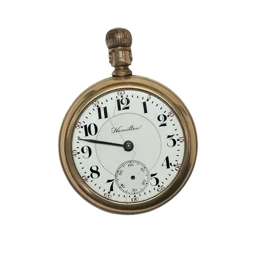 ANTIQUE 1907 HAMILTON 19J 18S GRADE 944 GOLD FILLED OPEN FACE POCKET WATCH