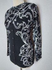 Damen Twinset Pulli+Cardigan Ornamentmuster Viskose IMAGINI Gr.38,40,44,46,48